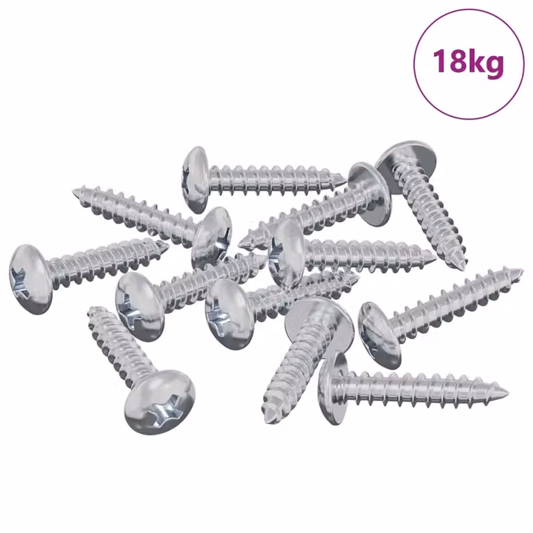 Set di 10976 viti autoperforanti in acciaio inossidabile argento vidaXL per legno con testa Phillips