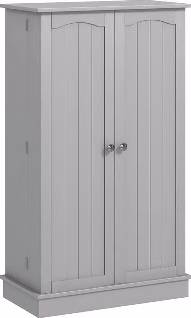 Armadio Dispensa Cucina HOMCOM con 2 Ante e 16 Ripiani Regolabili, Design Moderno, Grigio, L 60 cm x P 30 cm x H 104 cm