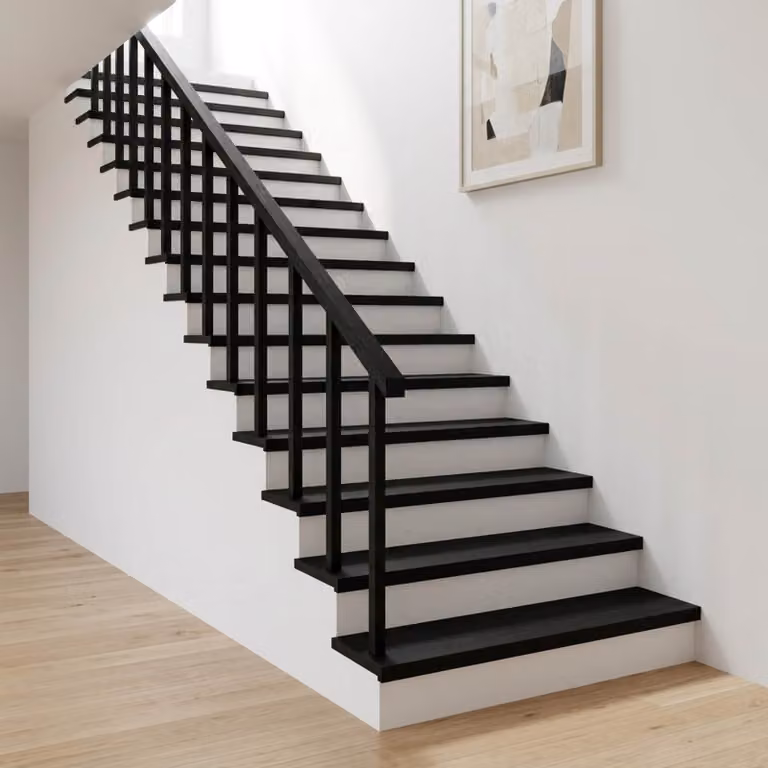 Set di 4 tappeti per scale vidaXL, design moderno e facile manutenzione, colore nero, L 120 x P 25 x H 2 cm