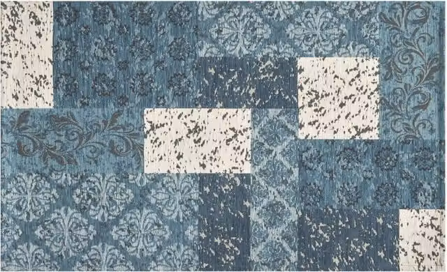 Tappeto Velour Antiscivolo e Lavabile con Disegno Saturno Jeans By Suardi, Colore Blu, L/P: 200 x 200 cm