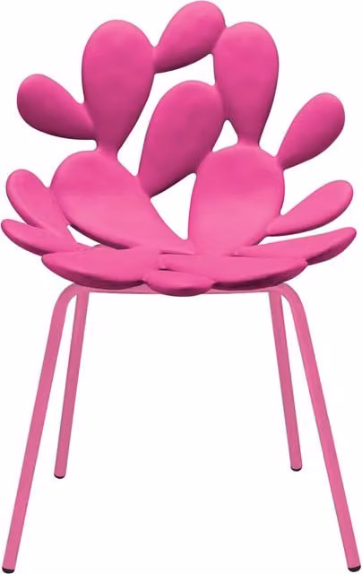 Set di 2 sedie in polietilene Qeeboo Filicudi colore rosa opaco per giardino e terrazza