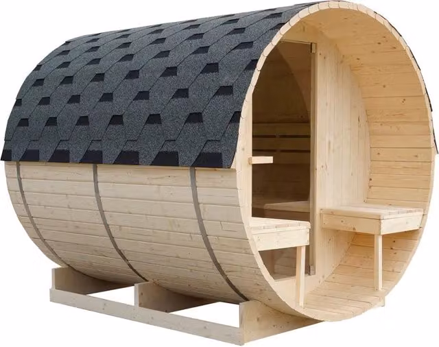 Sauna finlandese da esterno Parama per 4 persone in legno di abete marrone L: 184,2 cm, P: 220 cm, H: 190 cm