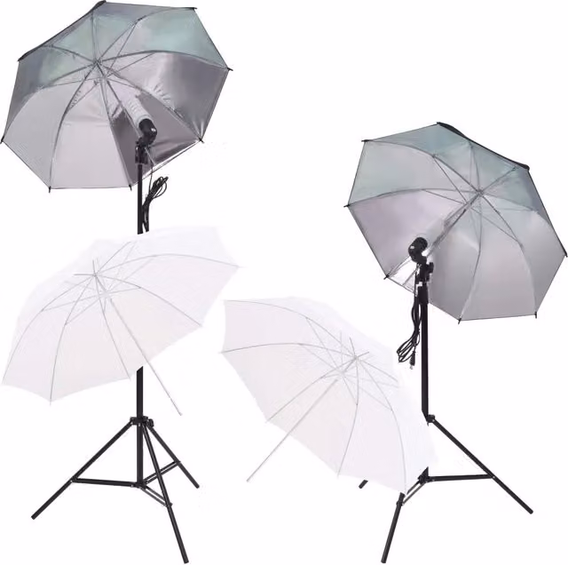 Kit Studio Foto Professionale vidaXL con Luci Softbox, Ombrelli, Fondale e Riflettore
