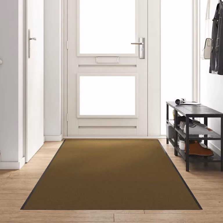 Tappetino moderno vidaXL rettangolare marrone e nero in poliammide e PVC L: 350 cm, P: 120 cm, H: 1 cm