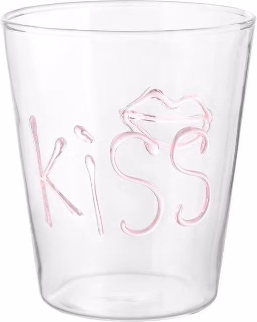 Bicchiere da acqua KASANOVA decoro Kiss in vetro borosilicato trasparente, 380 ml