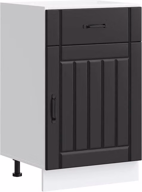 Mobile da cucina Lucca nero in legno composito con ante a battente e spazio ottimizzato L/P/H: 50 x 46 x 81,5 cm