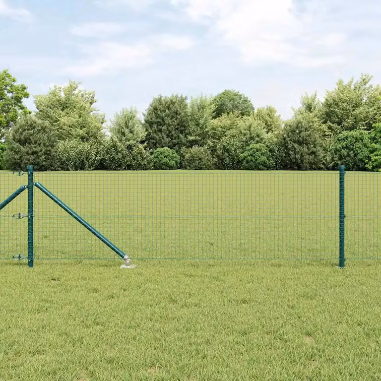 Recinzione in rete saldata con punte vidaXL in acciaio e PVC, colore verde, L: 100 cm, H: 40 cm