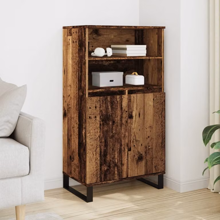 Credenza in stile industriale vidaXL in legno e metallo, colore marrone, L 60 cm x P 36 cm x H 110 cm