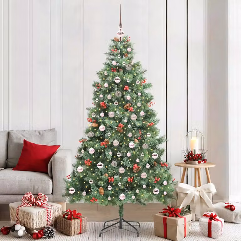 Albero di Natale artificiale verde vidaXL con 300 LED bianco caldo, altezza: 210 cm
