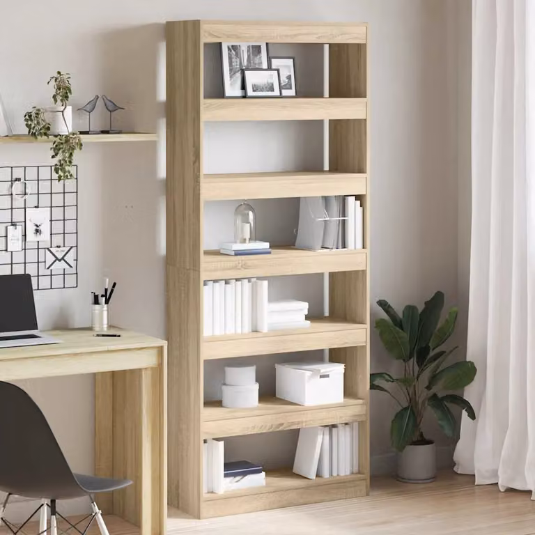 Armadio per libri vidaXL con 6 livelli in stile moderno, colore marrone, L: 80 cm, P: 30 cm, H: 198 cm