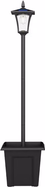 Lampione da giardino solare Outsunny in alluminio nero con accensione automatica e protezione IP44, Altezza: 160 cm