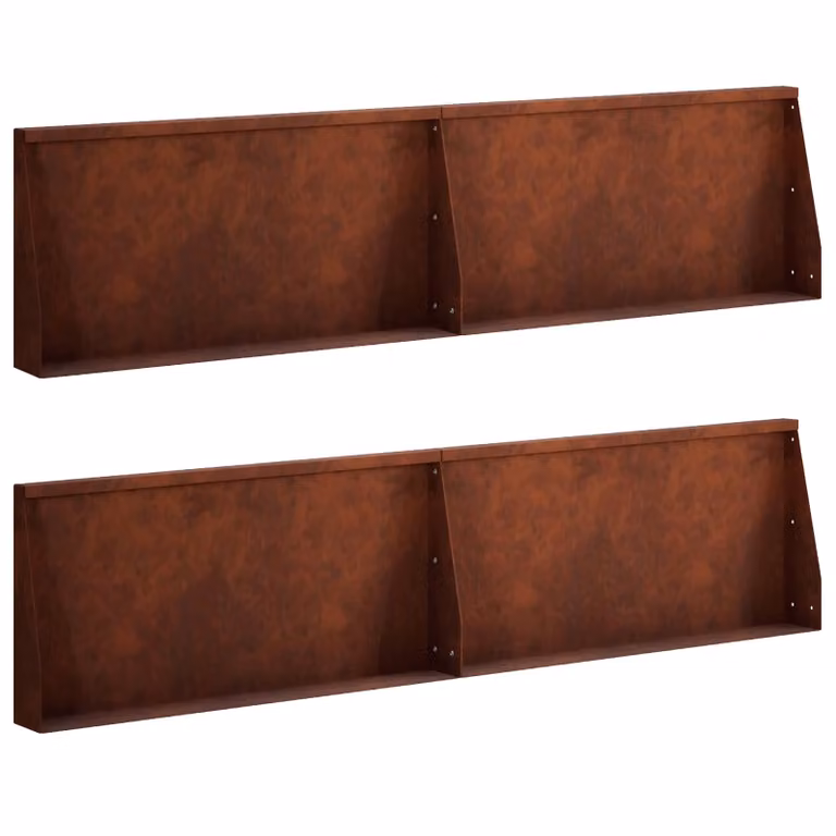 Set di 4 pezzi muro di contenimento vidaXL in acciaio Corten marrone L: 80 cm, P: 30 cm, H: 12 cm