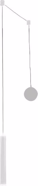 Lampada a sospensione decentrata Prado Fabas Luce, colore bianco opaco, con tecnologia LED da 6,5W dimmerabile e luce bianco caldo