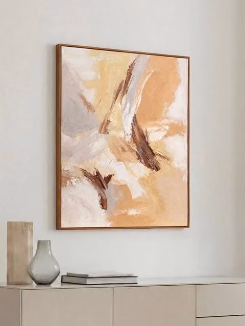 Quadro astratto Soleil Kenay Home, beige e marrone, L: 80 cm x H: 100 cm