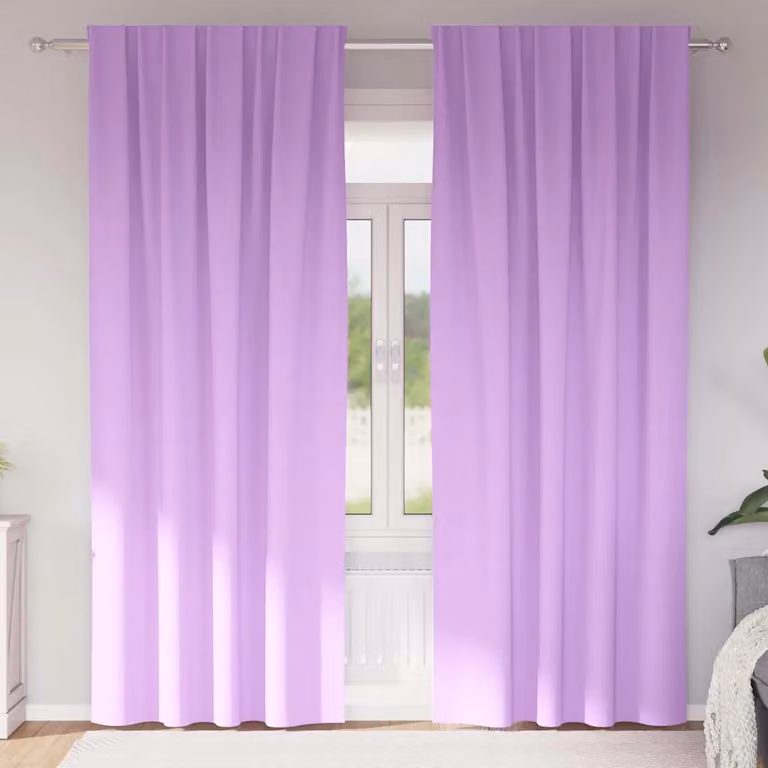 Set di 2 tende blackout vidaXL in poliestere con anelli, viola, H 225 x L 140 cm