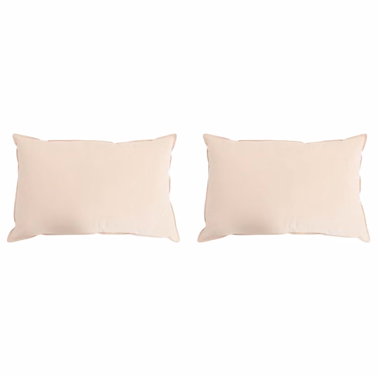 Set di 2 cuscini rettangolari vidaXL in fibra di kapok e cotone, beige, 40 x 80 cm