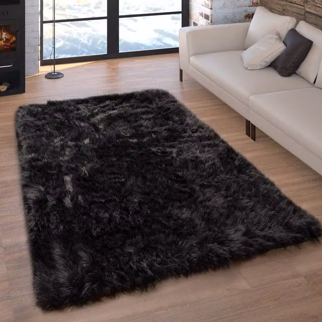 Tappeto a pelo alto Playara nero L: 60 cm, P: 40 cm