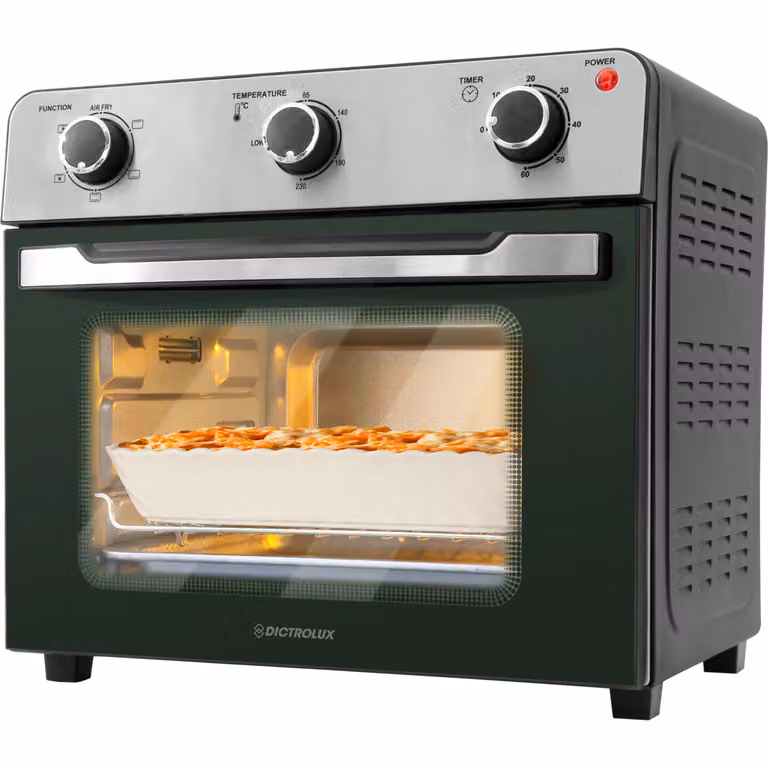 DICTROLUX Forno e Friggitrice ad Aria Multifunzione Roast Oven da 28 Litri, 1600 Watt, Verde