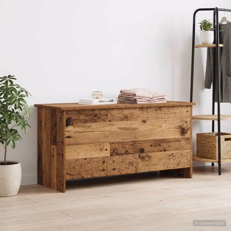 vidaXL Cassa di stoccaggio in legno moderno colore marrone L 100 cm x P 40 cm x H 50 cm