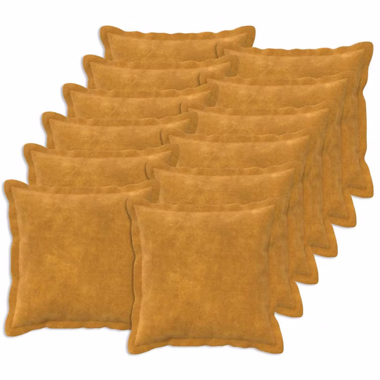 Set di 12 federe vidaXL HOUTEN gialle in microfibra, L 50 x P 50 cm