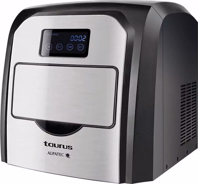 Macchina per cubetti di ghiaccio digitale Taurus color argento con display digitale