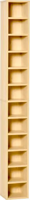 Libreria porta CD HOMCOM con 12 ripiani per 204 dischi, in MDF e legno, colore marrone, L/P/H: 21 x 11,5 x 175 cm