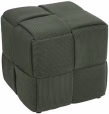 Pouf COSTE Amicasa verde in tessuto moderno a forma di cubo