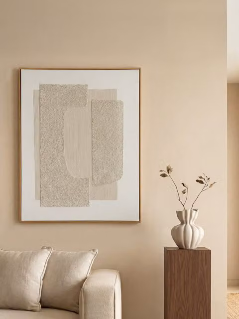 Quadro astratto Milos Kenay Home beige L: 80 cm x H: 100 cm