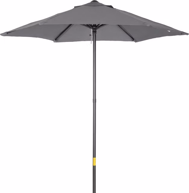 Ombrellone da giardino Outsunny in alluminio e poliestere grigio scuro con 6 stecche e presa d'aria, L: 2 x P: 2 m