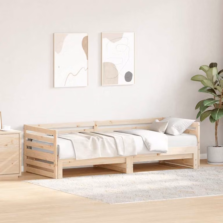vidaXL Divano letto estraibile in legno di pino rustico marrone per bambini L: 200 cm, P: 80 cm, H: 58 cm