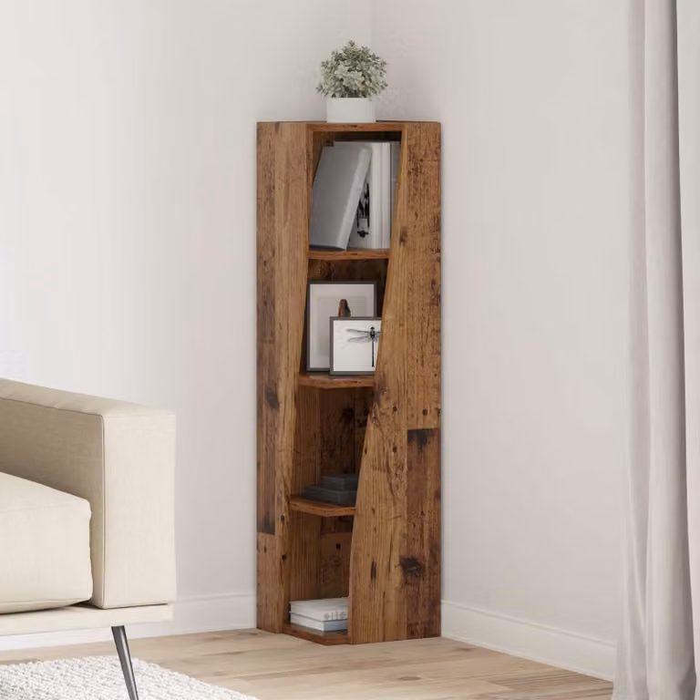 Mobile angolare vidaXL in legno ingegnerizzato marrone, L/P/H: 27,5 x 27 x 102 cm