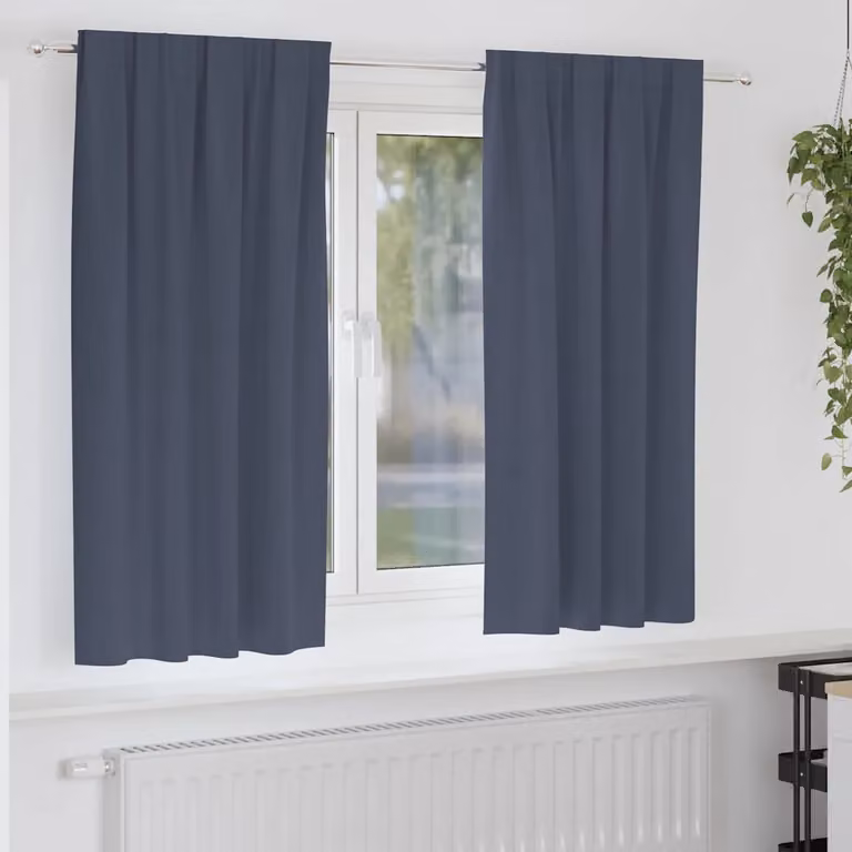 Set di 2 tende blackout vidaXL con anelli in poliestere, colore antracite, L: 175 cm x H: 140 cm