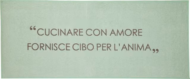 Tappeto da cucina KASANOVA Quotes verde, rettangolare, antiscivolo e facile da pulire, L: 140 cm, P: 50 cm