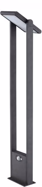 Faretto solare da giardino Beneito Faure POPA nero con sensore di movimento e crepuscolare, luce LED 4000K, Altezza: 100 cm