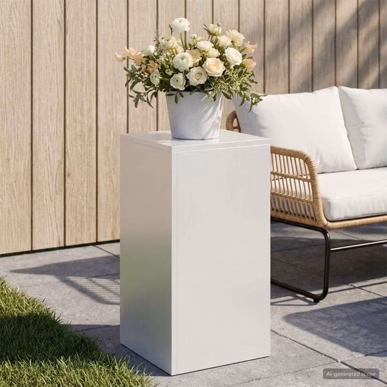 vidaXL Supporto per piante in metallo bianco opaco L/P/H: 30 x 30 x 60 cm