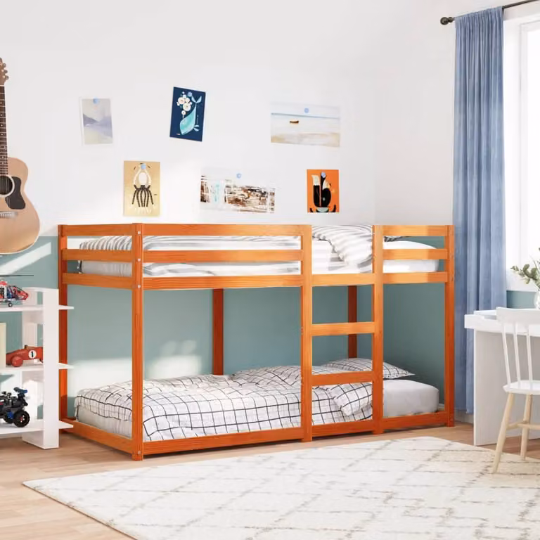 Letto a Castello vidaXL in Legno di Pino Marrone Cera L/P/H: 90 x 190 x 175,5 cm