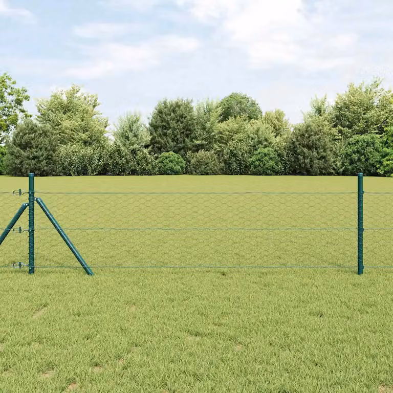 vidaXL Palo della recinzione in acciaio e PVC Grigio, Altezza: 100 cm, Larghezza: 40 cm