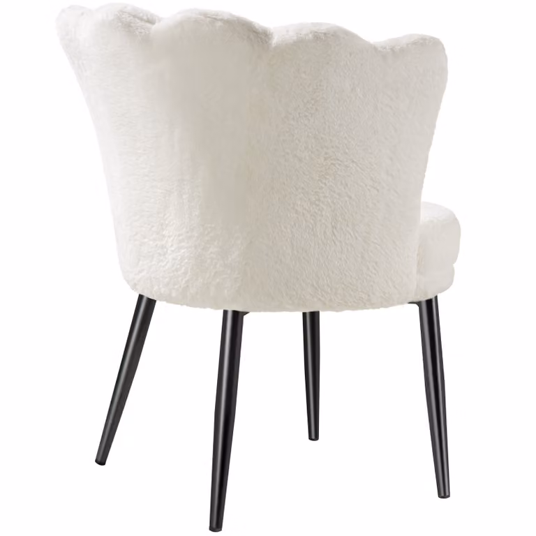 Poltrona moderna tectake con braccioli in tessuto bianco e nero, L/P/H: 67 x 64 x 76 cm