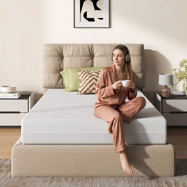 Materasso ergonomico in schiuma reflex D25 WISHDOR bianco con rivestimento in tessuto rimovibile e lavabile