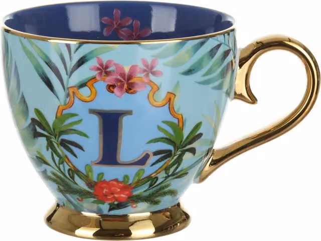 Tazza a forma di lettera L Royal Garden Kasanova in porcellana multicolore, 450 ml