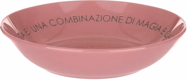 Piatto fondo per zuppa KASANOVA in stoneware colore malva con scritta, Diametro: 20 cm