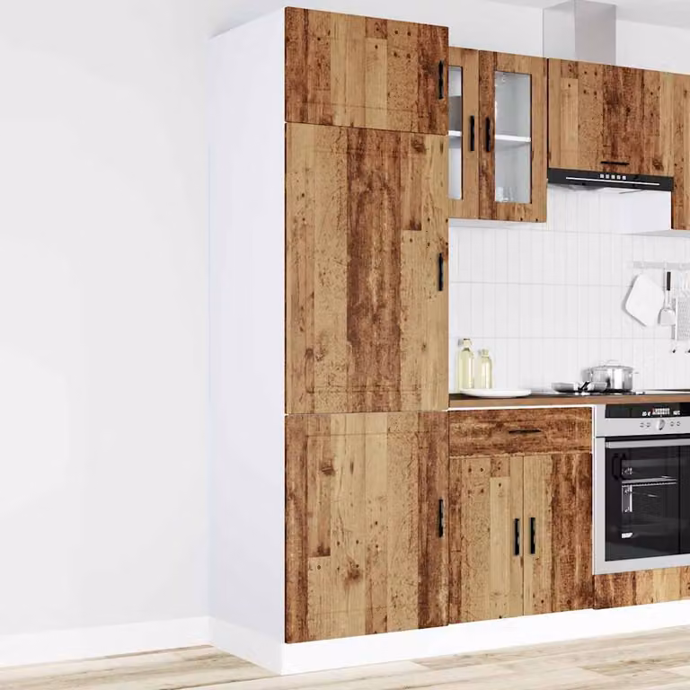 Armadio da Cucina vidaXL in Legno e MDF Marrone con Ante a Battente, L/P/H: 207 x 57 x 60 cm