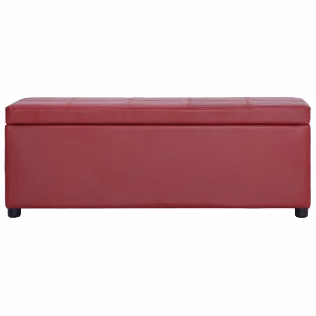 Panca con vano portaoggetti vidaXL in similpelle rossa per ingresso e soggiorno, Larghezza: 116 cm