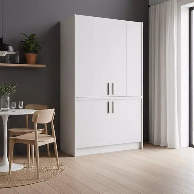 Cucina a scomparsa moderna Fold bianca con ante a ribalta L: 125 cm, P: 62 cm, H: 208 cm