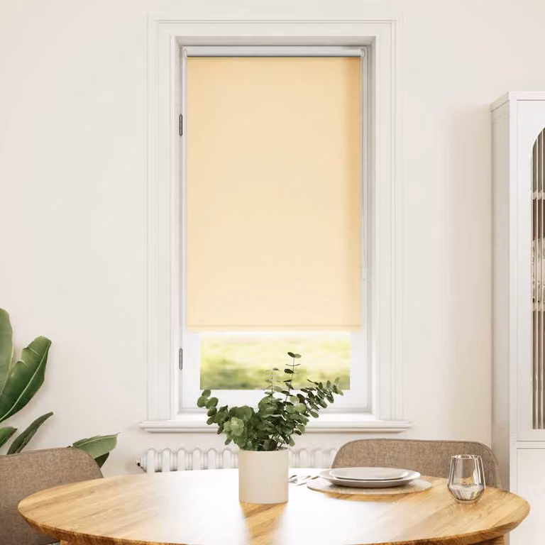 vidaXL Tenda a rullo oscurante termoisolante in poliestere, Beige, L: 40 cm, H: 100 cm