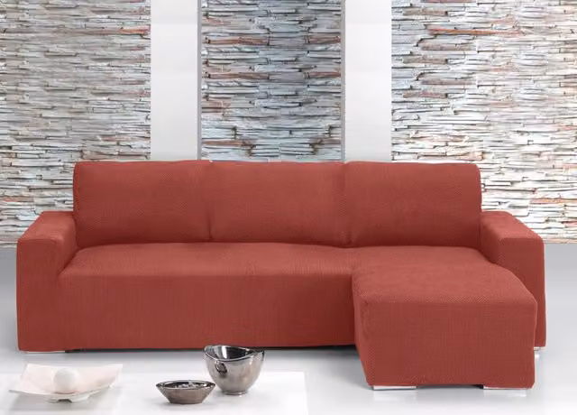 Copridivano con Penisola Chaise Longue Siena Mod Capri Colore Rosso Biancheriaweb