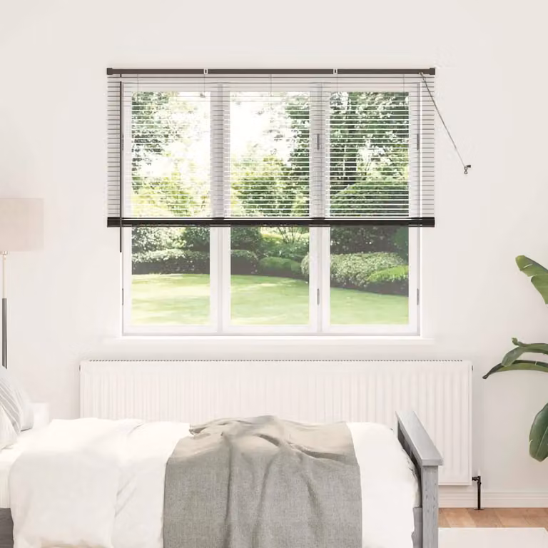 Tenda Veneziana vidaXL in Alluminio Nero, Resistente ai Raggi UV, L: 175 cm, H: 155 cm