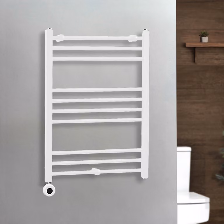 Scaldasalviette Elettrico Termostatico ECOSO by Hudson Reed, Bianco, L: 60 cm, H: 80 cm