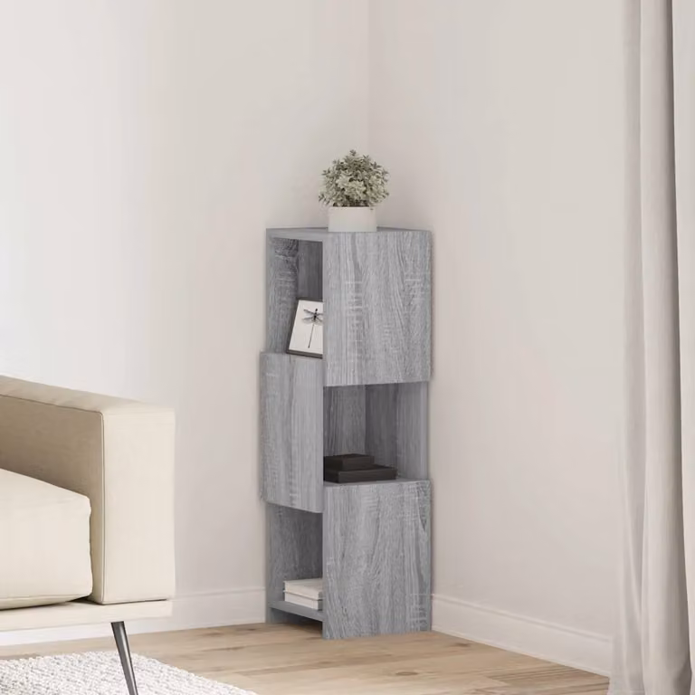 Mobile angolare vidaXL in legno ingegnerizzato Grigio Sonoma, L/P/H: 25,5 x 25 x 80 cm
