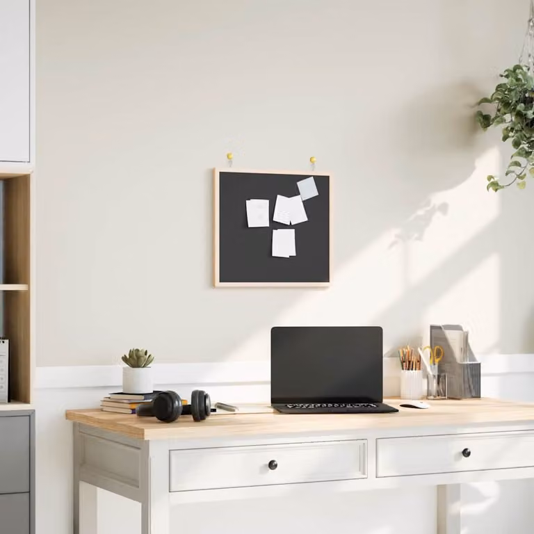 vidaXL Lavagna con Cornice in Legno Massello di Pino Nero 40 x 40 cm